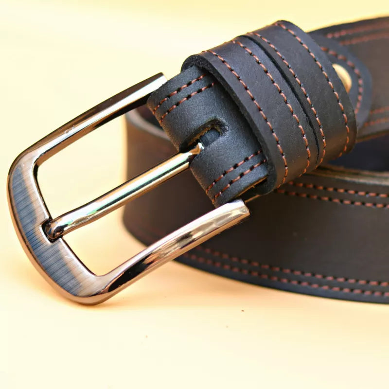 Black Buffalo Leather Belt – Luxury Casual Belt