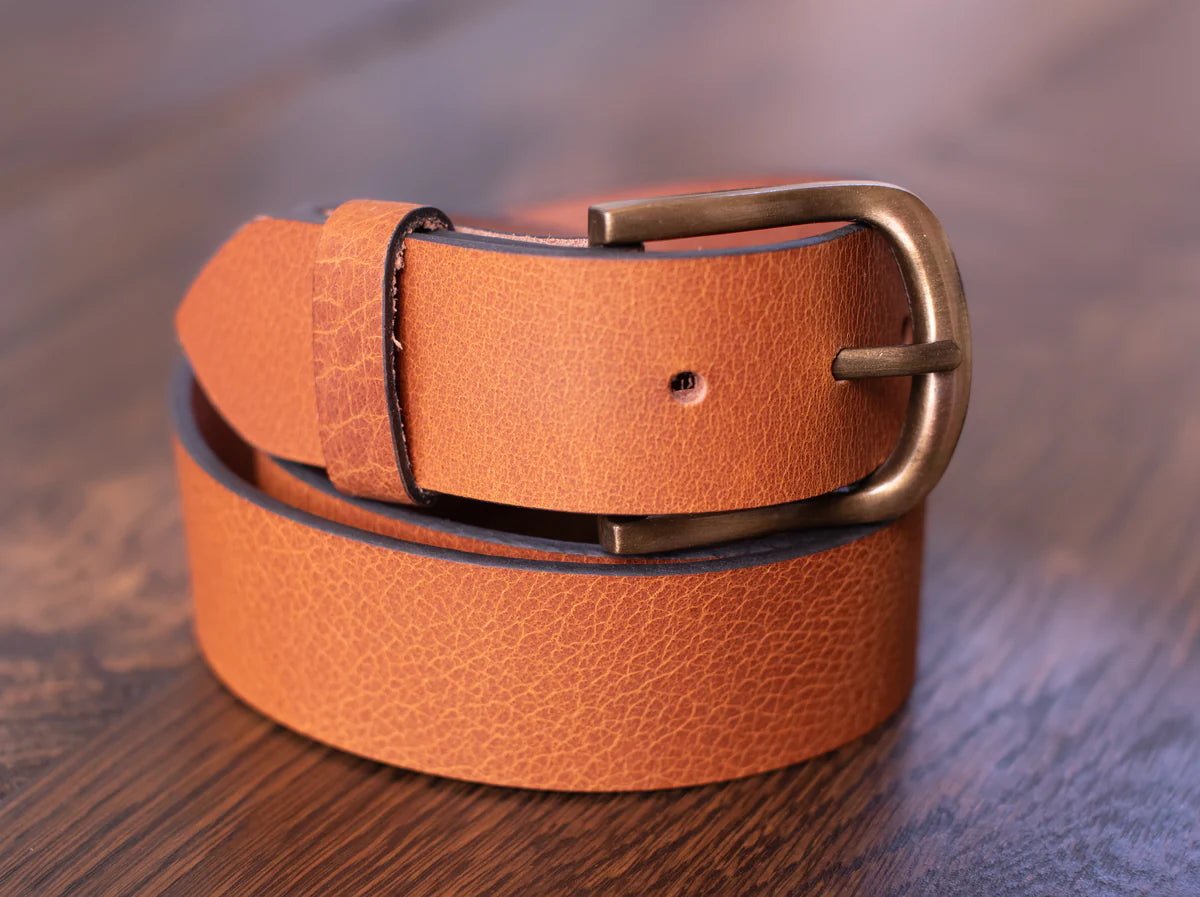 Tan Oil Double Tone Leather Belt