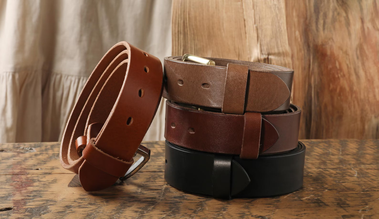 Tan Oil Double Tone Leather Belt