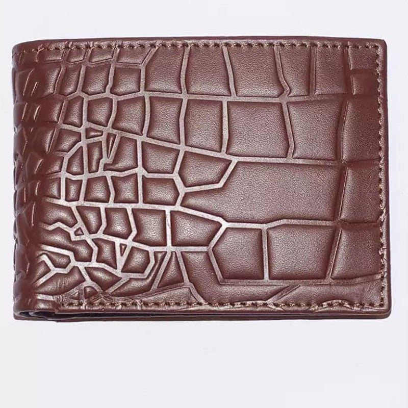Geniune Leather Wallet in Crocodile Pattern With Soft Velvet Interior